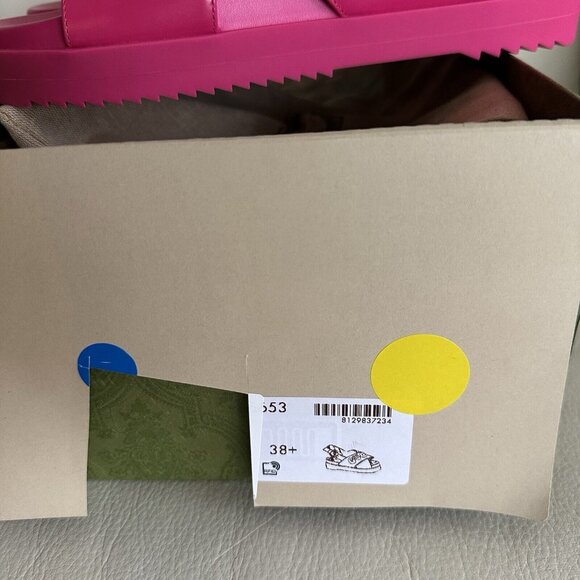 NEW GUCCI SANDALS PINK LEATHER SIZE 38.5 EU 100% Authentic - Picture 9 of 10